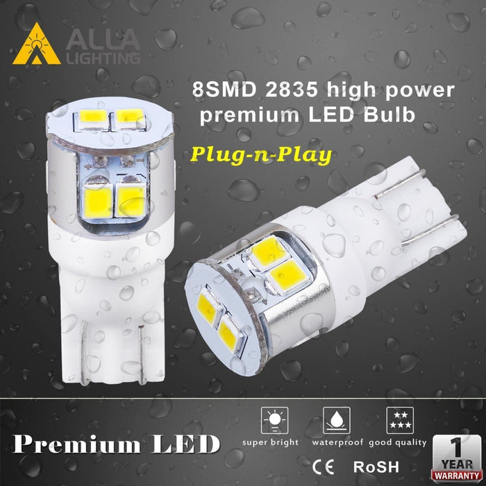194 168 LED Bulbs 12V Interior Map Dome Trunk Courtesy Lights W5W 2825 -Alla Lighting