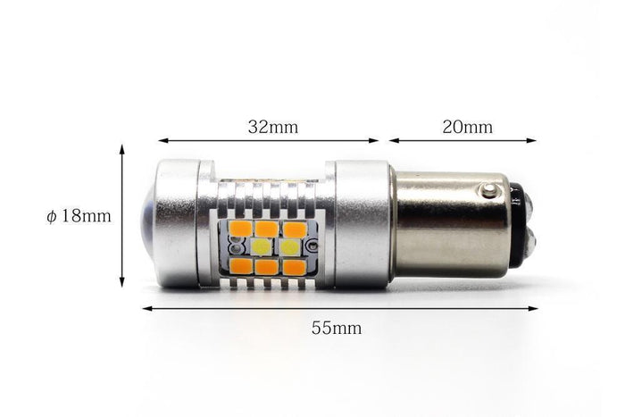 2357 1157 LED Switchback Bulbs Turn Signal Lights, 6K White/Amber Yellow -Alla Lighting