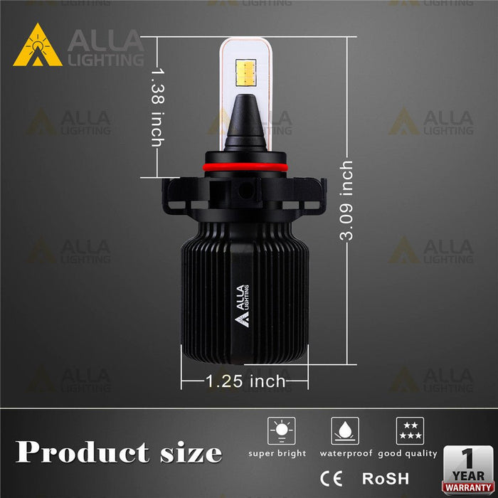 2504 PSX24W LED Switchback Bulbs Fog Lights, 6K White/3K Yellow -Alla Lighting