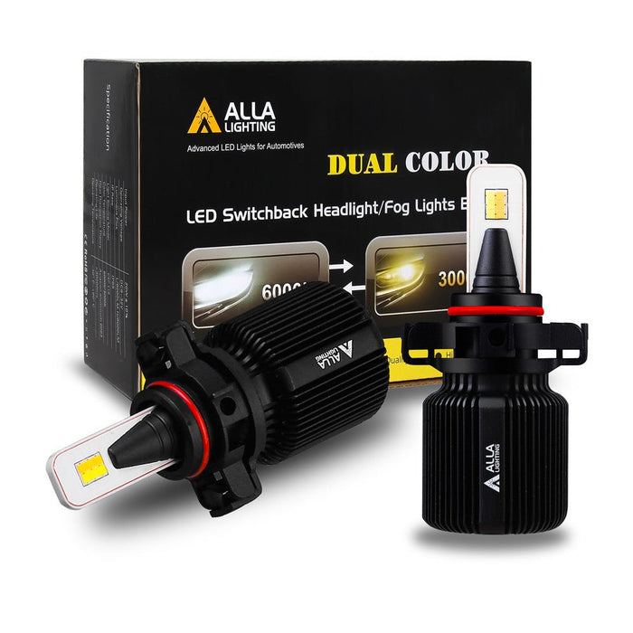 2504 PSX24W LED Switchback Bulbs Fog Lights, 6K White/3K Yellow -Alla Lighting