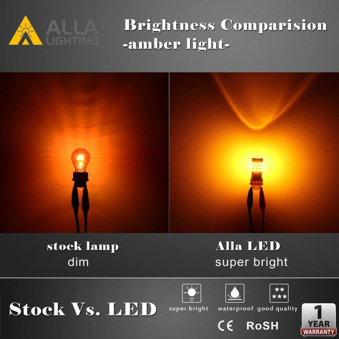 3156 3157 LED Lights Bulbs 2835 39-SMD, 6K White/Amber Yellow/Red -Alla Lighting