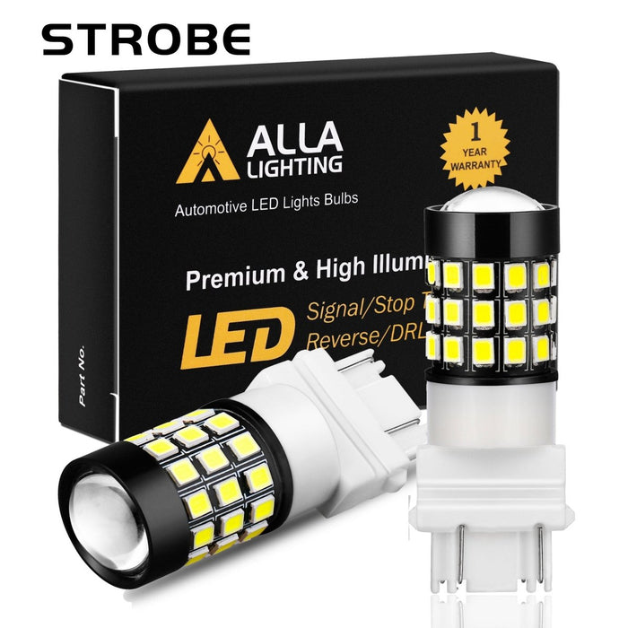 3156 3157 Strobe LED Brake Lights Flashing Stop Bulbs, Super Bright 12V -Alla Lighting