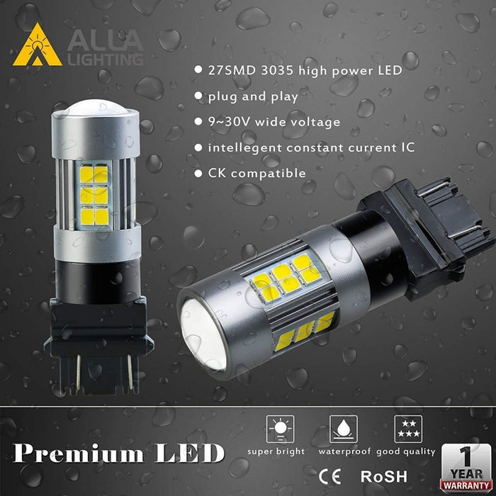 3157 3156 LED Reverse Lights Bulbs Back Up, Signal, Brake Lights, White -Alla Lighting