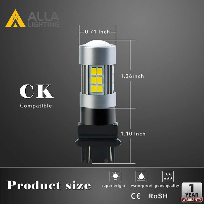3157 3156 LED Reverse Lights Bulbs Back Up, Signal, Brake Lights, White -Alla Lighting