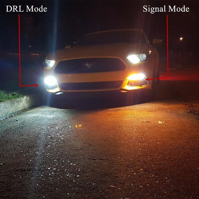 3457 3157 LED Switchback Bulbs Turn Signal Lights, 6K White/Amber Yellow -Alla Lighting