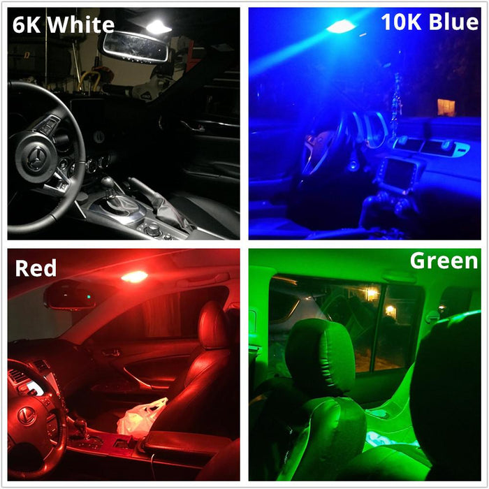 42mm 211-2 578 LED Festoon Bulbs Interior Map Dome Trunk Lights -Alla Lighting