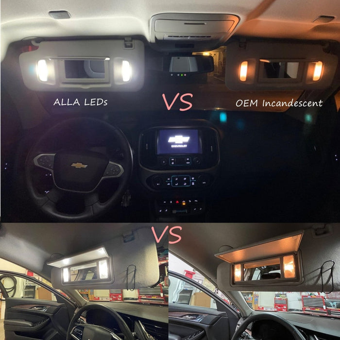 6614F 6612F LED Bulbs Sunvisor Flip Vanity Mirror Lights for Car Truck -Alla Lighting