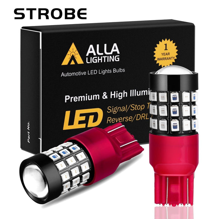 7440 7443 Strobe LED Brake Lights Flashing Stop Bulbs, Super Bright 12V -Alla Lighting