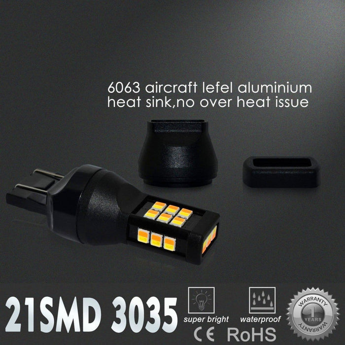 7443 7444 LED Switchback Bulbs Turn Signal Lights, White/Amber Yellow -Alla Lighting