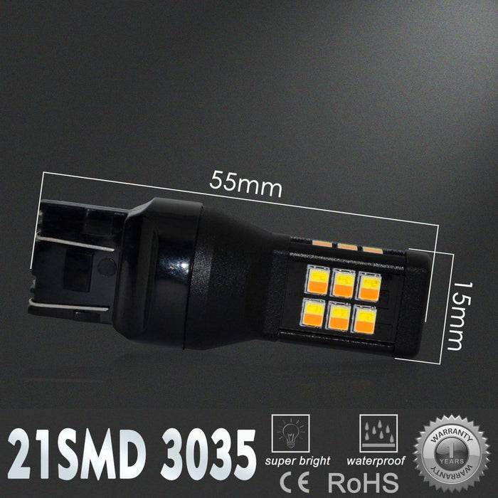 7443 7444 LED Switchback Bulbs Turn Signal Lights, White/Amber Yellow -Alla Lighting