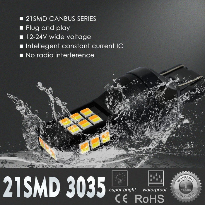 7443 7444 LED Switchback Bulbs Turn Signal Lights, White/Amber Yellow -Alla Lighting