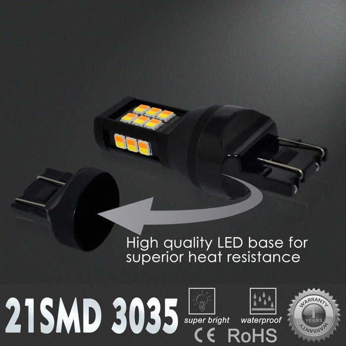 7443 7444 LED Switchback Bulbs Turn Signal Lights, White/Amber Yellow -Alla Lighting