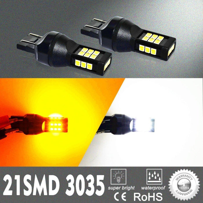 7443 7444 LED Switchback Bulbs Turn Signal Lights, White/Amber Yellow -Alla Lighting