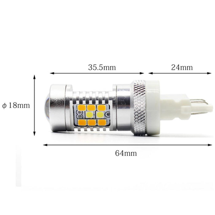7444 7443 LED Switchback Bulbs Turn Signal Lights, White/Amber Yellow -Alla Lighting