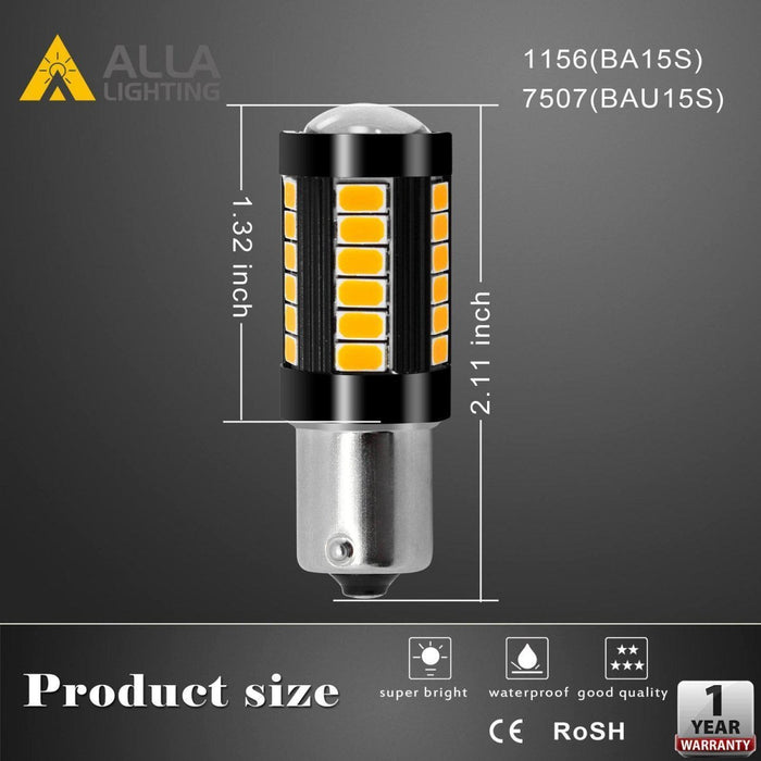 7507 PY21W 12496 LED Bulbs Super Bright 12V Turn Signal Lights Bulbs -Alla Lighting
