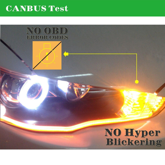 7507 PY21W LED Signal Lights Bulbs 12496 Amber Yellow Blinker Lights -Alla Lighting