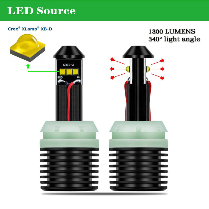 7507 PY21W LED Signal Lights Bulbs 12496 Amber Yellow Blinker Lights -Alla Lighting