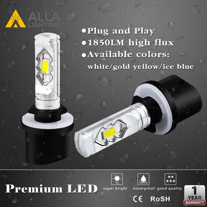 884 880 LED Bulbs ETI-SMD Fog Lights DRL 899, 6K White/Yellow/8000K Blue -Alla Lighting