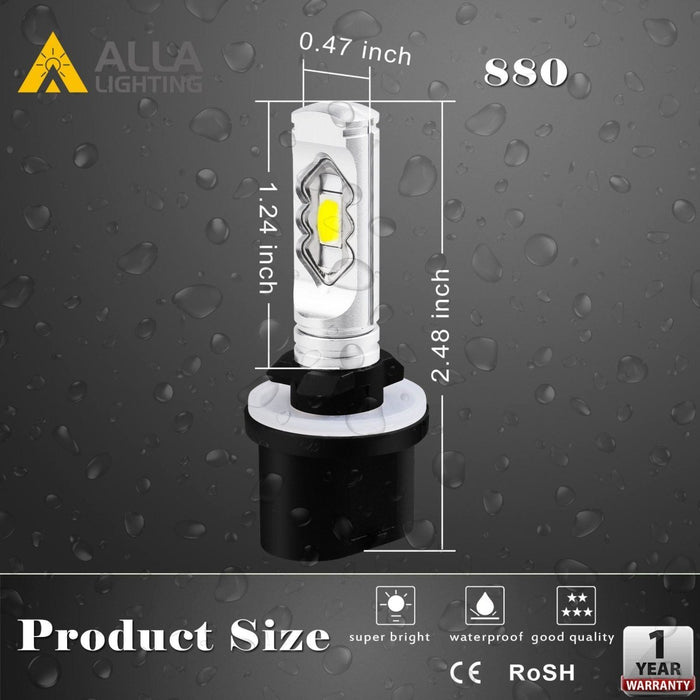 884 880 LED Bulbs ETI-SMD Fog Lights DRL 899, 6K White/Yellow/8000K Blue -Alla Lighting