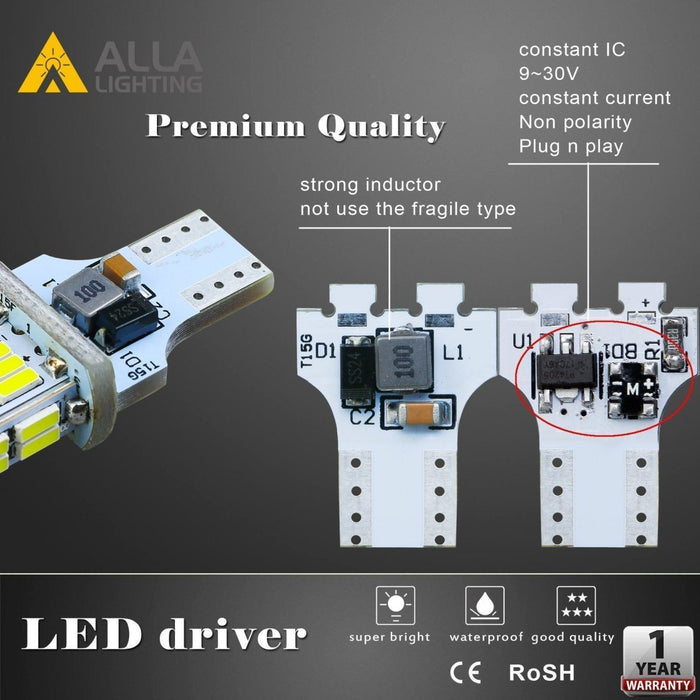 912 921 LED Bulbs Strobe Brake Lights Flashing Stop Reverse Light -Alla Lighting