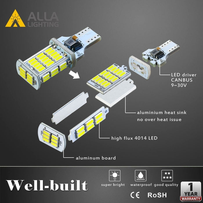 912 921 LED Bulbs Strobe Brake Lights Flashing Stop Reverse Light -Alla Lighting
