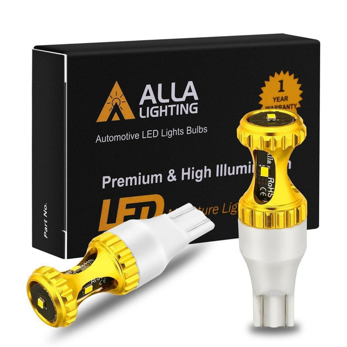912 921 LED Reverse Lights Bulbs Back Up 12V W16W, 6000K Xenon White -Alla Lighting