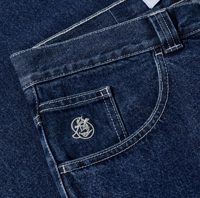 93 Pants - Dark Blue w/ White Stitching