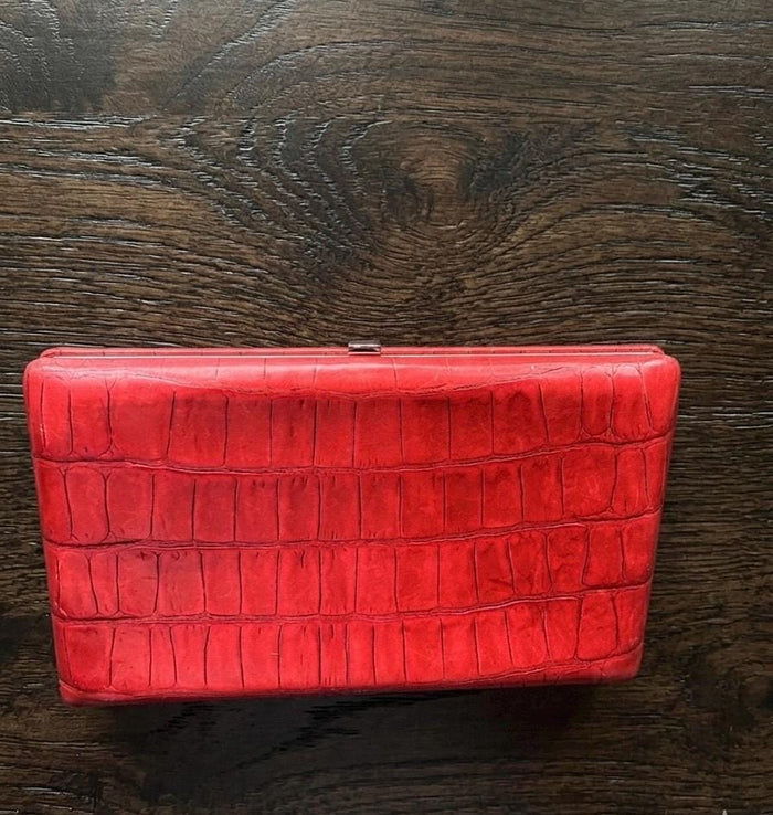 Abas Cache Red Alligator Leather Wallet