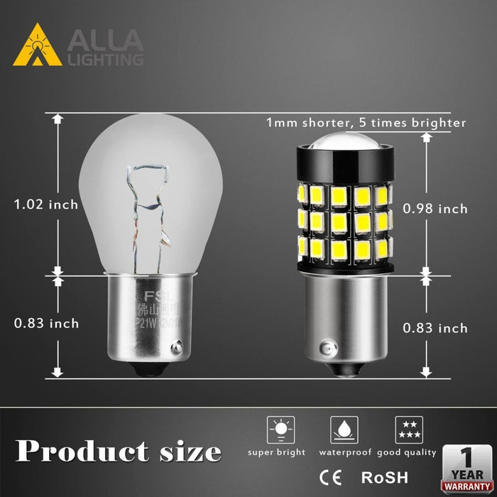 BA15S 1156 LED Lights Bulbs 2835 39-SMD, White/Red/Amber Yellow -Alla Lighting