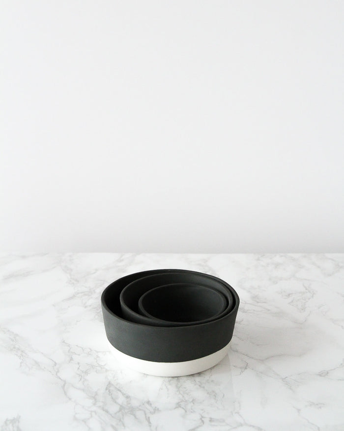 Black Banded Nesting Bowls