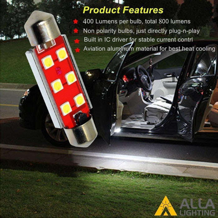 CANBUS 211-2 578 LED Bulbs festoon Interior Lights, 6000K xenon White 212-2 -Alla Lighting