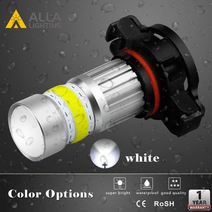 COB-72 2504 PSX24W LED Fog Light Bulbs, 6500K White/8000K Blue/3000K Amber Yellow -Alla Lighting