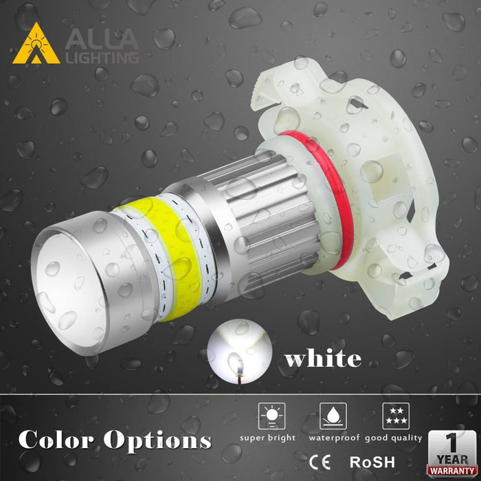 COB-72 5202 5201 LED Fog Light Bulbs, 6500K White/8000K Blue/3000K Amber Yellow -Alla Lighting