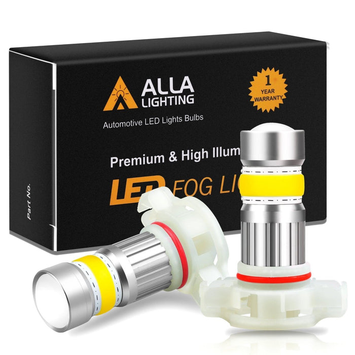 COB-72 5202 5201 LED Fog Light Bulbs, 6500K White/8000K Blue/3000K Amber Yellow -Alla Lighting
