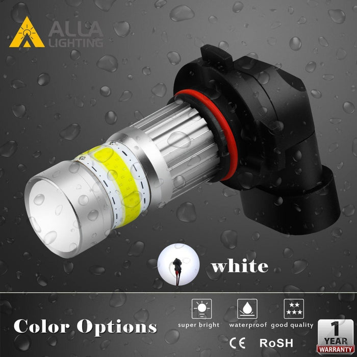 COB-72 H10 9145 LED Fog Light Bulbs, 6500K White/8000K Blue/3000K Amber Yellow -Alla Lighting
