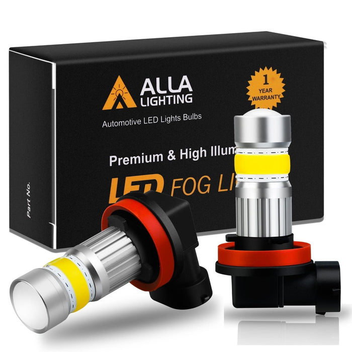 COB-72 H8 H11 LED Fog Light Bulbs, 6500K White/8000K Blue/3000K Amber Yellow -Alla Lighting