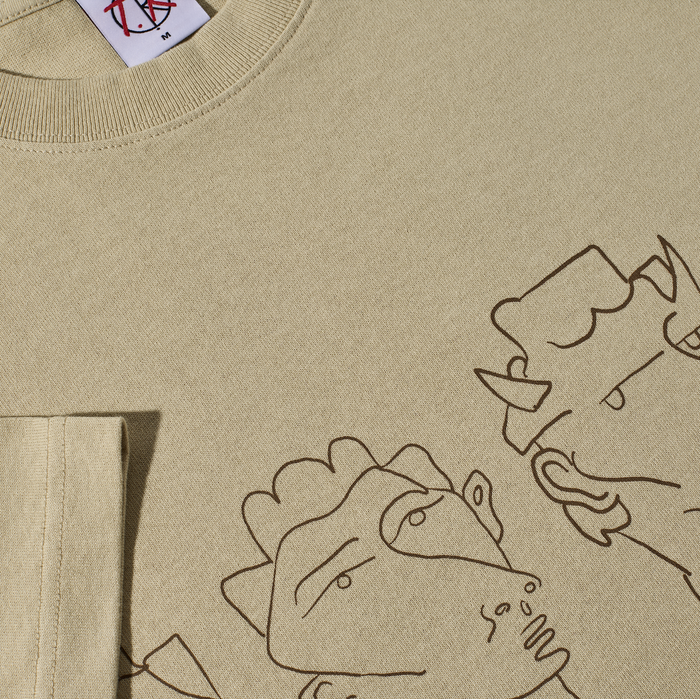 Contrast Tee | 8 Heads - Sand/Brown
