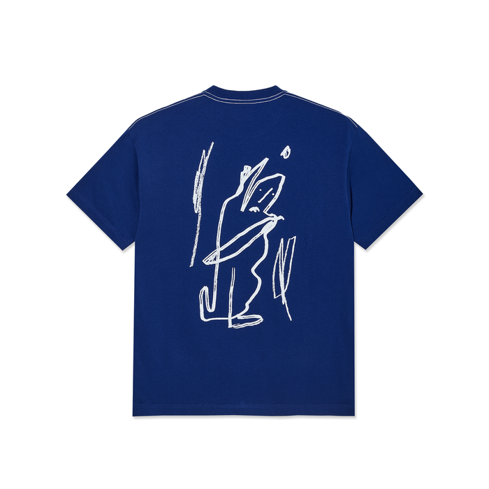 Contrast Tee | Doodle - Ultramarine/White