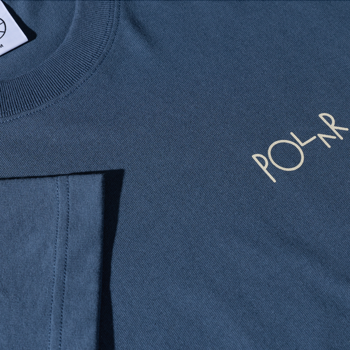 Contrast Tee I Stroke Logo - Grey Blue