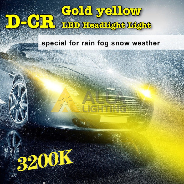 D-CR 9005 HB3 LED Bulbs Forward Lighting/DRL Upgrade, 3000K Amber Yellow -Alla Lighting