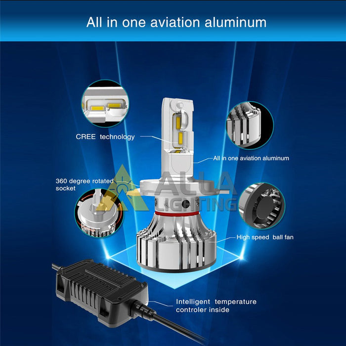 D-CR 9008 H13 LED Bulbs Forward Lighting Upgrade Halogen/HID, 3000K Yellow -Alla Lighting
