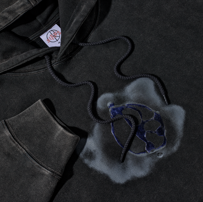 Dave Hoodie | Metal Logo - Silver black