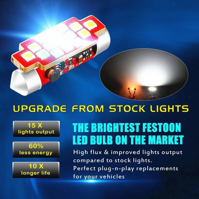 DE3021 DE3022 LED Bulbs festoon Interior Lights, 6000K xenon White -Alla Lighting