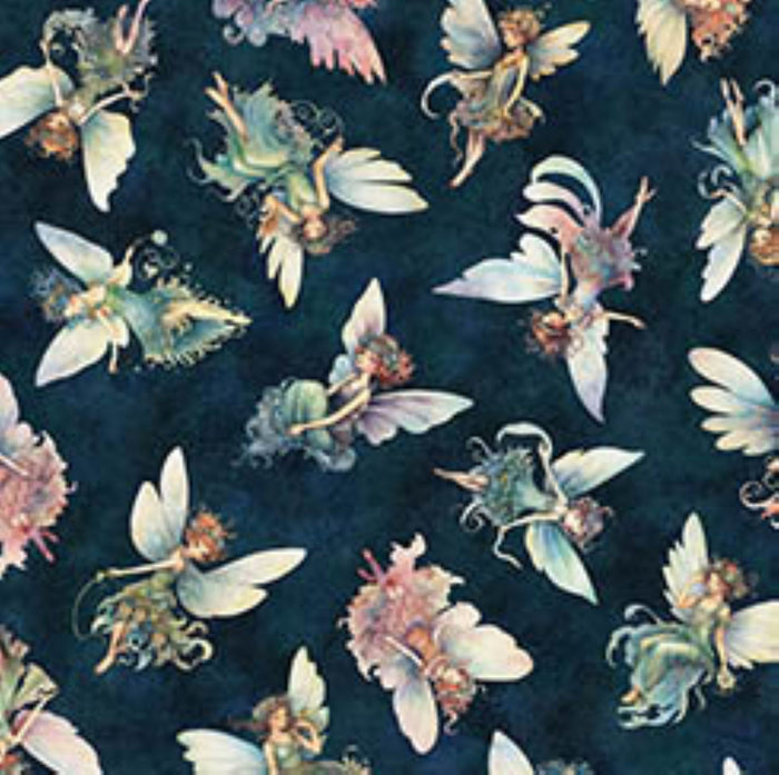 Enchanted - 30761W - Midnight -  Fairy Toss  - Qt Fabrics