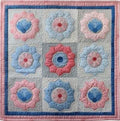 Epp Mini Quilt Of The Month 3/4 Inch Pentagon - Hugs N Kisses - Applique