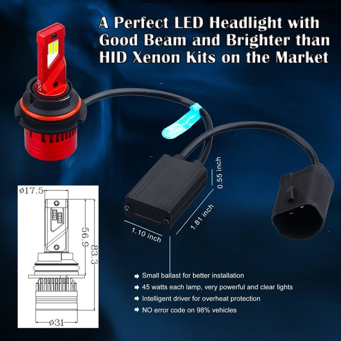 FL-BH 9008 H13 LED Bulbs Replacement Upgrade Halogen Lamp -Alla Lighting