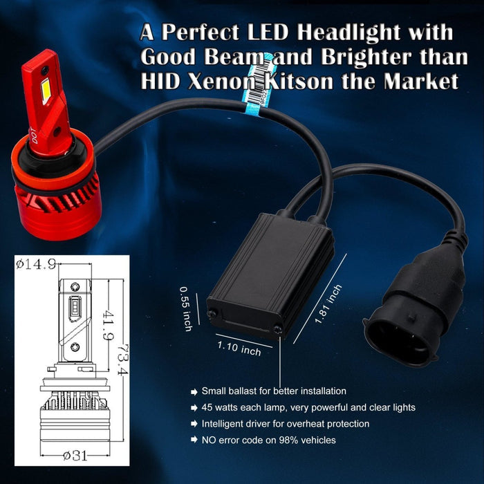 FL-BH H1 LED Bulbs Replacement Upgrade Halogen Lamp, 6000K Xenon White -Alla Lighting