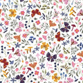 Flutter Blooms- Large Scale Butterflies And Flowers - P&B Textiles - FLBL6080-WMU