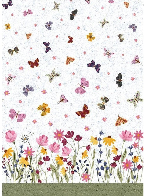 Flutter Blooms Blooming - Double Border - P&b Textiles - FLBL6079-MU