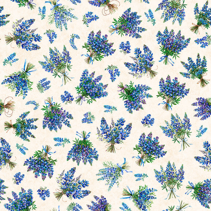 Grab Bag- 31455-E Bluebonnets Bouqet - White - QT Fabrics